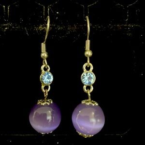 Dangling Lavender Bead earrings